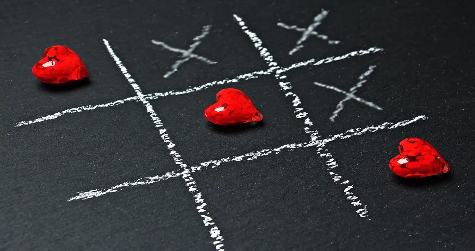 do cheaters miss their ex - tic tac toe, heart, game