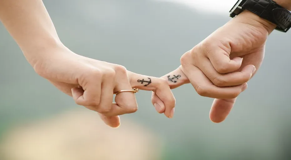 he chose her over me but wants to be friends - couple, hands, tattoos