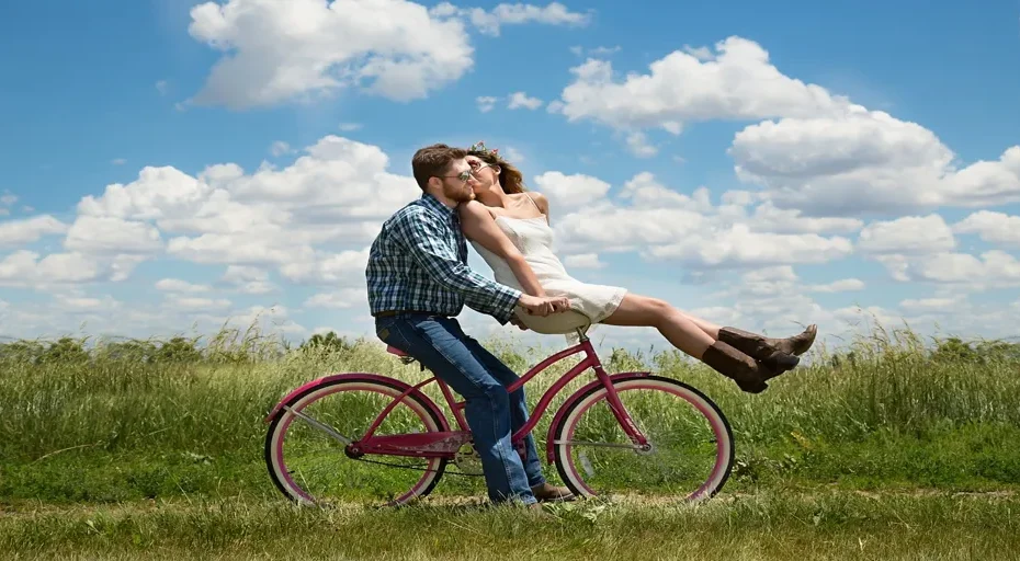 5 month dating - couple, romance, bike