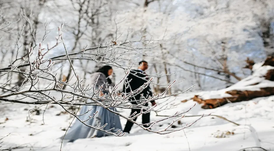 what should a woman ask for in a prenup - wedding, snow, prenup shoot