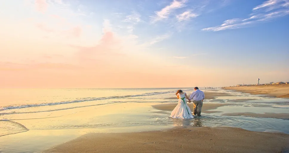 be with someone who chooses you every day - bride, groom, beach