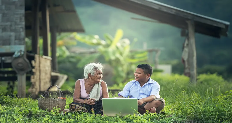 he hasn't texted me back in 24 hours - grandmother, kids, laptop