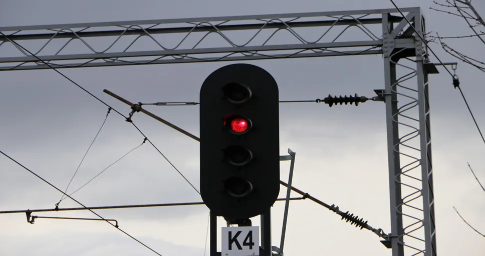 does he know i like him - railroad signal, cables, red signal